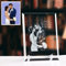 Cadre photo 2D en verre personnalisé pour femme - Gravure au laser avec support en métal - Cadeau romantique pour elle (vertical)