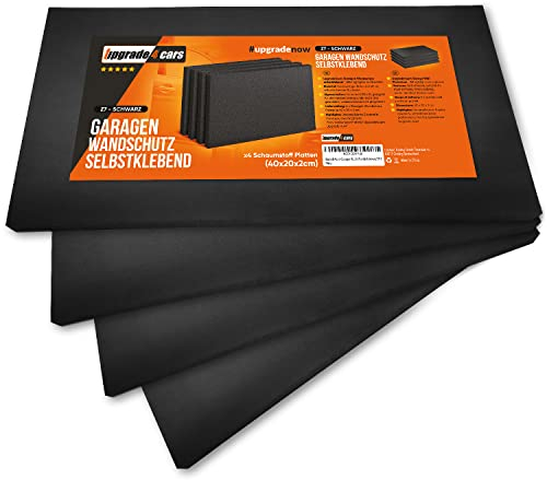 Upgrade4cars Garagen Wandschutz Selbstklebend Schwarz | Autotür Kantenschutz Garage | Garagenwand Anfahrschutz Wandpolsterung
