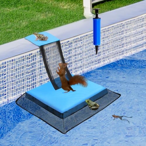 PEEH Pool Tier Saving Escape Ramp, Frog Log Saver Critter for Swimming Pool, Rescue for Frosch, Toads, Lizards, Ducks, Snakes, Eichhörnchen, Streifenhörnchen, Reduziert Pool Wartung Zubehör, Blau