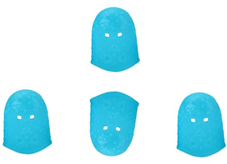 WHAMVOX 4 Pcs Guitar Finger Protector Kids Guitar Anti- Slip Guitar Protector Covers V Guitar Gitar Ukulele Finger Guards Guitar Finger Caps Guitarlele Accessories Bass Office