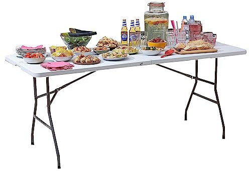 Neo Folding Table Portable Fold Up Tables Camping Garden Party BBQ Dinner Buffet Picnic (6 Foot)