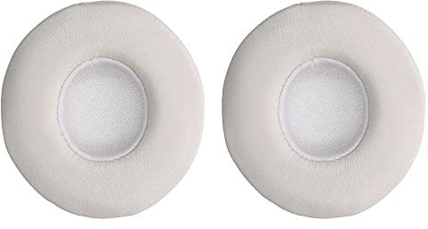 kwmobile 2x Cuscinetto Compatibile con Beats Solo 2 Wireless/Solo 3 Wireless - Cuscinetti Sostitutivi Cuffie Headphones Bluetooth - Pelle Pecora bianco