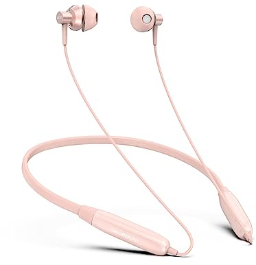 SoundMAGIC S20BT - Auriculares Bluetooth con Banda para el Cuello, estéreo de Alta fidelidad con micrófono, Tiempo de reproducción prolongado, Rosa