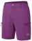 donhobo Damen Sporthose Kurz Laufhose Cargo Shorts Bermuda Stretch Leichte Wanderhose Atmungsaktiv Quick Dry Fitness Kurze Hose (Lila rot, S)