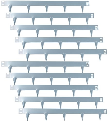 UNIGARDIA Bordure Jardin Galvanisé 10 m - Bordure de Pelouse Flexible en Hauteur de 150 mm - Marteler Simplement la Bordure avec Pointes - 1 Paire de Gants de Montage Inclus, Galvanisé