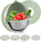 Pilipane Stainless Steel Colander with Plastic Mixing Bowl, Food Strainers with Grater Lid for Rice Vegetables Fruit, Pasta, Veggie Wash, Salad Spinner for Kitchen, Apartment Essential
