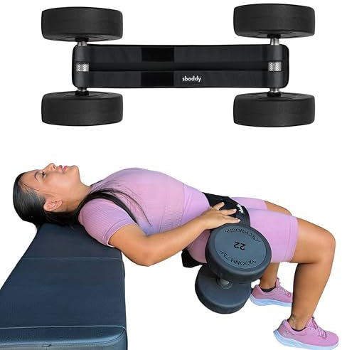 Hüftstoß-Gürtel für Kurzhanteln, Kettlebells und Gewichtsscheiben – Bequemer Trainingsgurt bis 180 kg, Doppelgurt-System, Po-Trainer für effektives Gesäßtraining zu Hause oder im Fitnessstudio