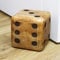 Mango Wood Dice Doorstop Rope Handle Natural Brown Heavy Duty Square Stopper