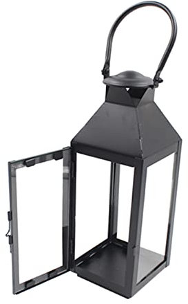 Warmhm Europäischer Vintage Kerzenhalter aus Metall und Glas Hängend Windfest mit Griff für Tisch oder Außenbereich