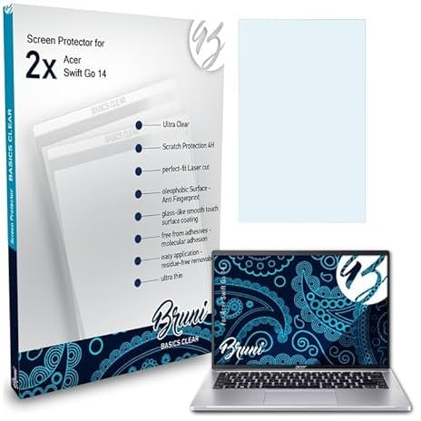 Bruni Screen Protector compatible with Acer Swift Go 14 Protector Film, crystal clear Protective Film (2X)