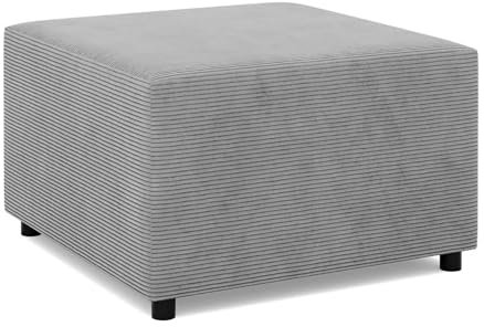 Mebligo - Fußstütze für Sessel 70 x 70 cm NEO Kollektion, Bequemer Hocker als Auflage, Pouf Hocker, Aus Hochwertigen Materialien, Sitzpouf, Fusshocker Gepolstert für Sessel, Hellgrau