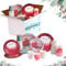 DETERMONDO Set 200 Pezzi Piatti Natalizi Usa e Getta: 50 Piatti Rossi, 50 Dessert, 100 Bicchieri 180 ml - Servizio per 15 Persone o Più