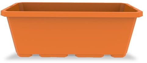 6 Jardineras Rectangulares de Exterior 40×17,5×15 cm (8L) – Macetas Plásticas Resistentes para Terraza, Jardín, Balcón o Huerto Urbano – con Drenaje – Antirrayos UV – Color Teja