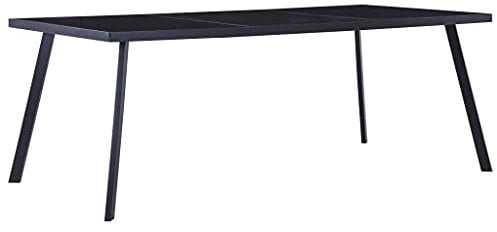 Tomostar Table à Manger, Table de Cuisine Meuble de Salle à Manger Noir 200x100x75 cm Verre trempé