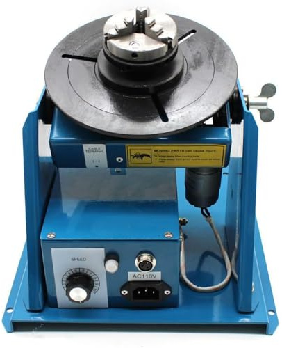 guoyjmm Rotary Welding Positioner 10KG, 0-90° Welding Positioning Turntable Table with 3-Jaw Lathe Chuck, 2-16 RPM 20W Portable Welder Positioning Machine for Cutting Grinding Assembly Testing