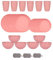 Set di Posate in Plastica da 24 Pezzi Per 6 Persone Ciotole Piatti e Bicchieri Infrangibili Posate da Picnic Colorate e Riutilizzabili Adatto al Microonde e Alla Lavastoviglie (Rosa)