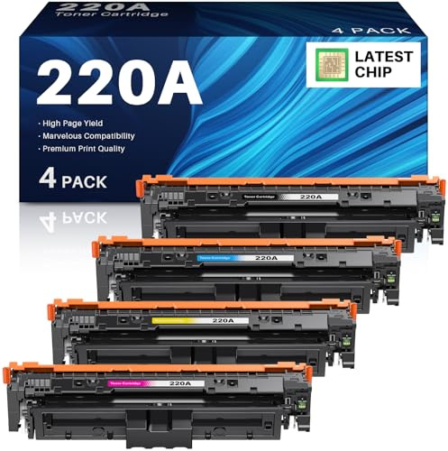 INK4U 220A Toner Kompatibel für HP 220A Color LaserJet Pro MFP 4302dw 4302fdw 4202dw 4202dn 4302fdn Schwarz Cyan Gelb Magenta,4Pack
