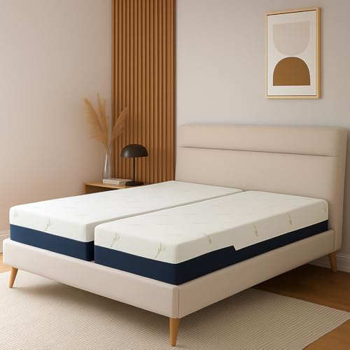 SAMPUR Matelas Original | Mémoire de Forme | Zones ergonomiques | Housse Bambou déhoussable et Respirante (2x70x190 cm (équivalent 140x190 cm))
