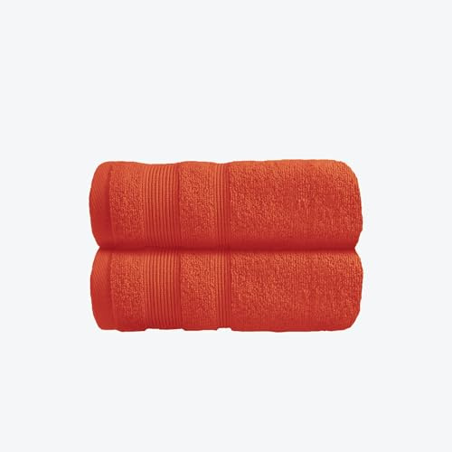 Allure Zero Twist Hand Towel Set for Bathroom, Pack of 2, 50 x 85cm, 100% Egyptian Cotton (Terracotta)