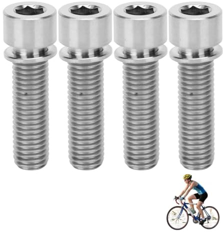 Vibrivio 4 tornillos hexagonales interiores para manillar de bicicleta, aleación de titanio, M7 x 20 mm, accesorios ligeros de titanio