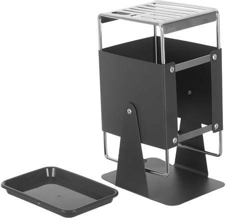 Cabilock Porte Couteau Rotatif Acier Inoxydable Étagère à Couteaux de Cuisine avec Support pour Couteaux et Ciseaux Organisateur de Comptoir