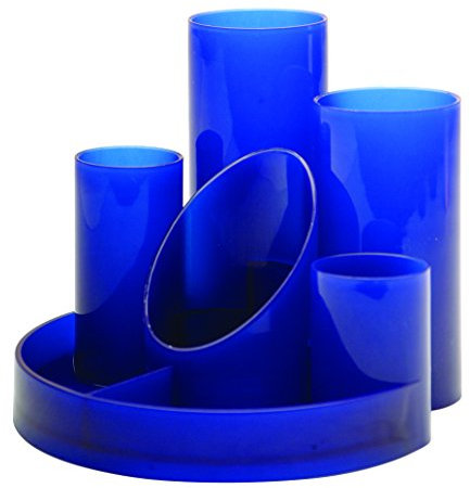 Helix Clear-up Desk Tidy with Five Tube Holders (Blue)