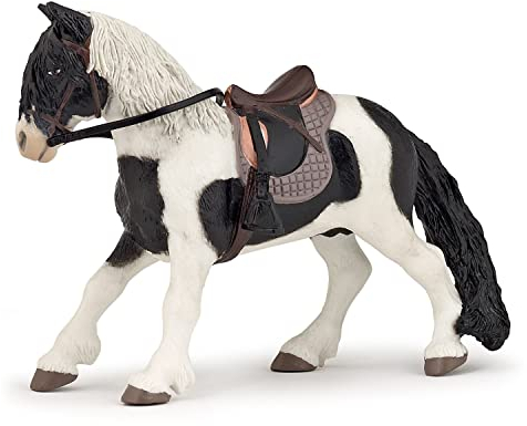 Papo 51117 PFERDE, FOHLEN UND PONYS Pony mit Sattel, Mehrfarben