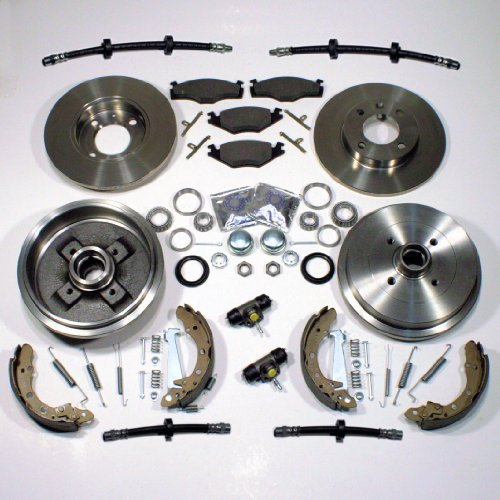 Bremsscheiben + Bremsbeläge vorne + Bremstrommeln + Brremsbacken + Radlager + Zubehör hinten + Bremsschläuche vorne + hinten