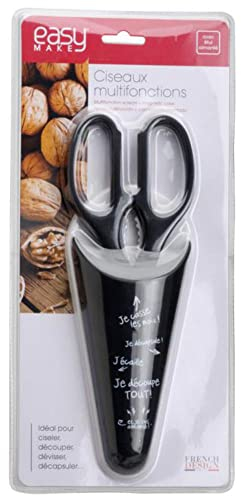 Easy Make KD3087 Ciseau Multifonction avec Etuis aimanté ABS/INOX couleur aléatoire 8,40 x 3,50 x 23,50 cm