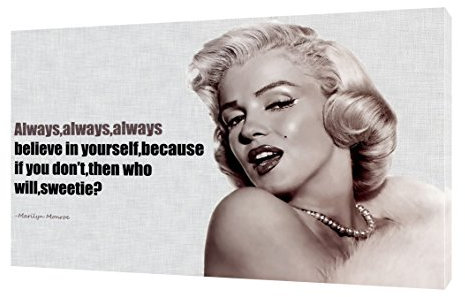 artsprints Kunstdruck auf gerahmter Leinwand, Motiv Marilyn Monroe Believe in Yourself, 38 mm Tiefe