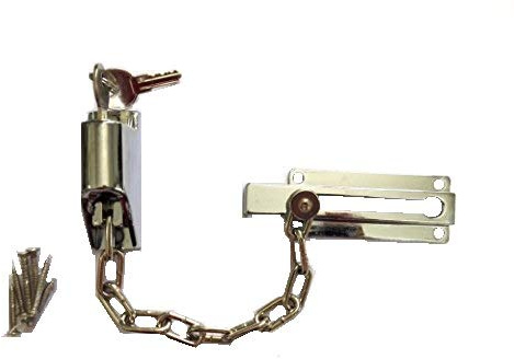 Ferpasa Chrom-Türsicherheitskette mit Schlüssel, Chrom, Schlüssel-Entsperrung, Türsicherheit mit begrenzter Zugangsermöglichung