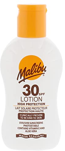 Malibu Hoher Schutz, wasserbeständig, Vitamin angereichert, LSF 30, Sonnencreen-Lotion, 100 ml