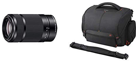 Sony SEL55210 E Mount APS-C 55-210 mm F4.5-6.3 Telephoto Zoom Lens + Alpha LCS-SC8 DSLR System Case - Black
