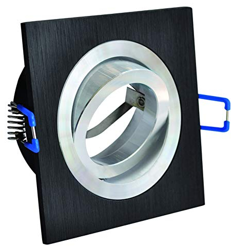 LED Einbaustrahler Einbauleuchte Einbauspot schwenkbar Schwarz Bicolor Eckig inklusive GU10 Fassung 230V (Eckig Bicolor schwarz)