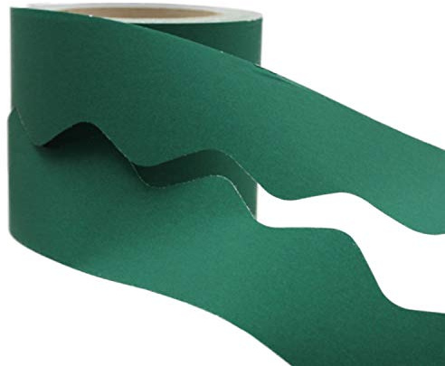 Diamante Crafts Border Paper Rolls - Scalloped Edge - Emerald Green - 100 Metres