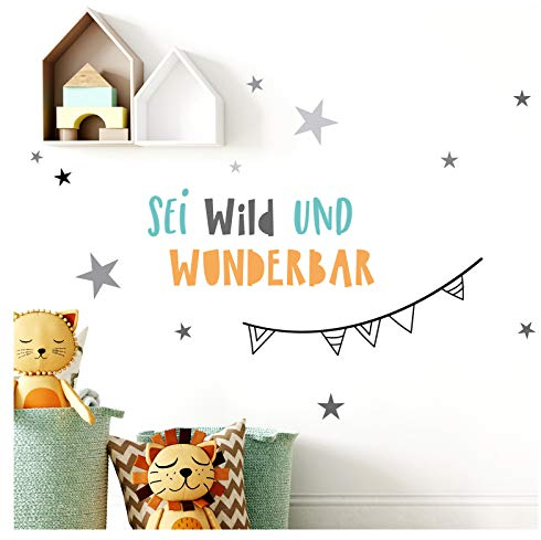 Little Deco Wandaufkleber Safariparty I Zusatz - Spruch & Sterne I Giraffe Zebra Wandtattoo Mädchen Kinderzimmer Aufkleber Junge Deko Sticker Babyzimmer DL313-Z1