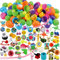 JOYIN 80 Packungen vorgefüllte Ostereier mit Spielzeugen und Aufklebern, 6 cm, 80 bunte Ostereier für Osterkörbchen, Osterparty-Gastgeschenke, Ostereiersuche, Klassenzimmer-Events