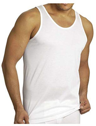 AXIOM Canotta Uomo Ct 6609 Filo di Scozia, Bianco, 7