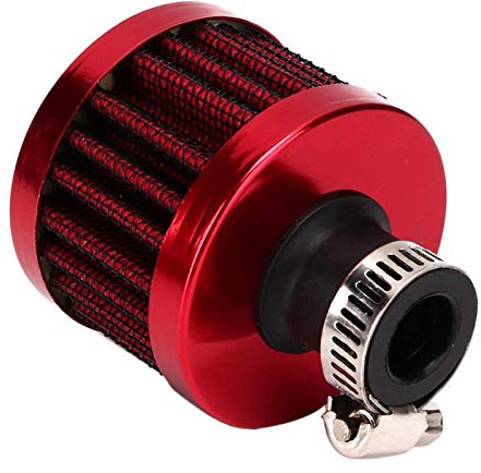 Terisass Luftfilter Mini Auto Lufteinlassfilter Kurbelgehäuse Entlüftungsventildeckel Entlüftungsfilter Universal 25 mm(rot)