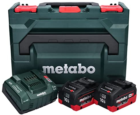 Metabo Basis-Set 4 x LiHD 10 Ah ASC 145 DUO + mB – 685143000 – Akkuset für vierfache Power und doppeltes Schnellladen für maximale Leistung – Inklusive 18-V-Akkus und Ladegerät
