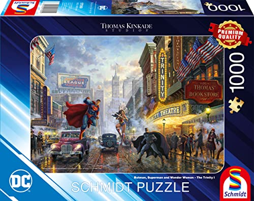 Schmidt | Thomas Kinkade: Batman, Superman and Wonder Woman - 1,000 -Piece | Jigsaw Puzzle | Ages 12+ |, 6ft