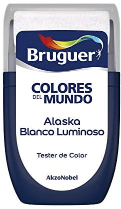 Bruguer Rodillo Pintura Repara Paredes, manchas, Colores del Mundo Alaska Blanco Luminoso, 30 ml