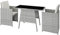 TecTake® Conjunto Jardín Exterior de Ratán y Aluminio, Muebles Jardín Exterior Resistente a la Intemperie, 2 Sillas con Cojines, Mesa Cristal, Apilable, Fundas Extraíbles - Gris Claro