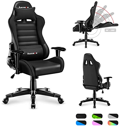 huzaro Ranger 6.0 | Kinder Gaming Stuhl Schreibtischstuhl Ergonomisch | Drehstuhl mit Kopf- & Lendenkissen | SideRest & SoftFlex Mechanismus | PUHD Leder | Höhenverstellbare Armlehnen
