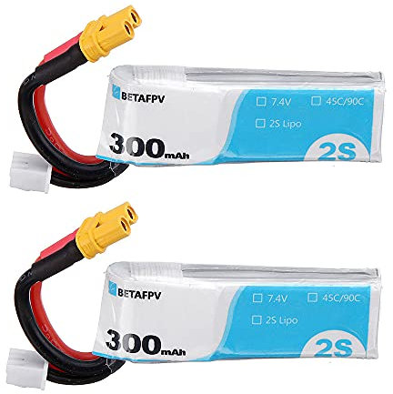 KINGDUO 2Pcs 2S 7.4V 300Mah 45C Li-ION Batterie Xt30 Prise pour Drone Rc