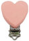 GLASSNOBLE Schnuller-Clip, Silikon-Herz-Kettenhalter, Schnuller, Still-Clips, BPA-frei, Beißring, Rosa