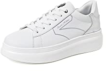 QUEEN HELENA Damen Turnschuhe mit Plateau Sneaker Low X28 11 Silber, 40 EU