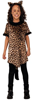 PartyXPeople Leoparden Kleid Kinderkostüm Raubkatze Verkleidung Kostüm braun-schwarz 12722-152