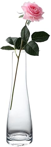 Jarrones de Cristal Hechos a Mano con brotes de Flores Transparentes jarrones de un Solo Tallo Botellas Decorativas Centro de Mesa para Bodas Fiestas decoración del hogar y la Oficina (Transparente)