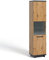 Design Möbel Schrank mit Vitrine Glasvitrine mit Schranken Vitrinenschrank Bücherschrank Aktenschrank Büroschrank Vitrine Schrank Bücherregal Standvitrine 50,5 x 200 x 40 cm